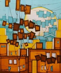 Salman Farooqi, 24 x 30 Inch, Acrylic on Canvas, Cityscape Painting, AC-SF-374